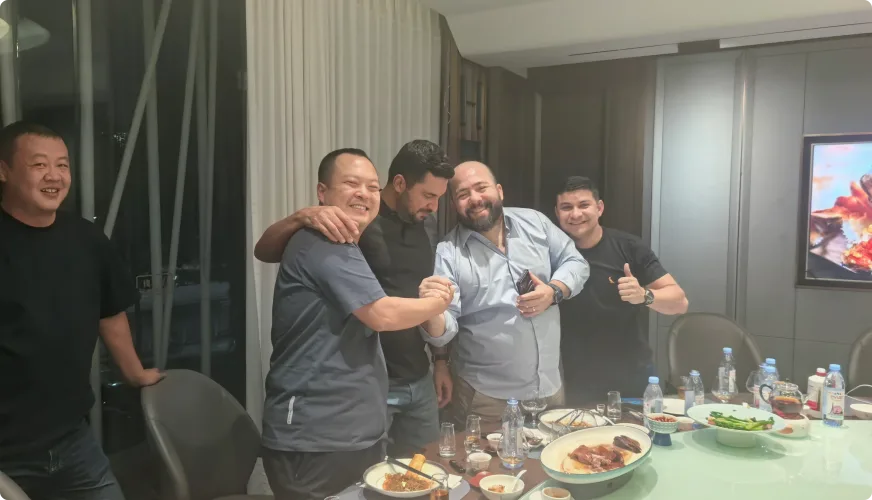 Customer dinner meeting during project visit