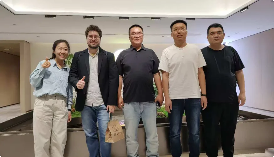 Customer group photo in lobby